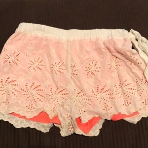 White and orange shorts